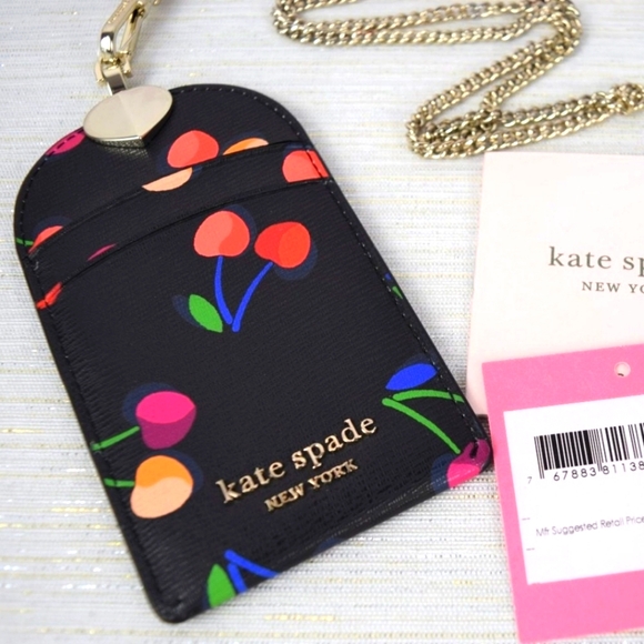 NWT Kate Spade Spencer Cherries Lanyard ID Holder - Picture 3 of 5